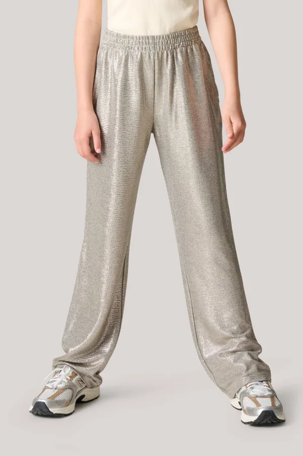 Shoeby wide leg broek met glitters zilver