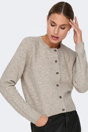 JDY vest taupe fijn gebreid