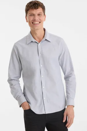 anytime oxford overhemd lichtgrijs