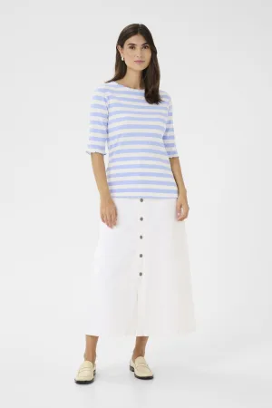 T-shirt Fitted Serenity/White Stripe