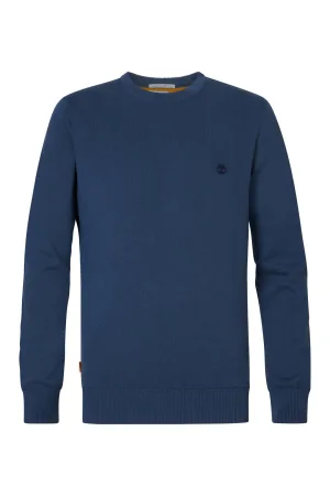 Timberland fijn gebreide pullover van katoen blauw