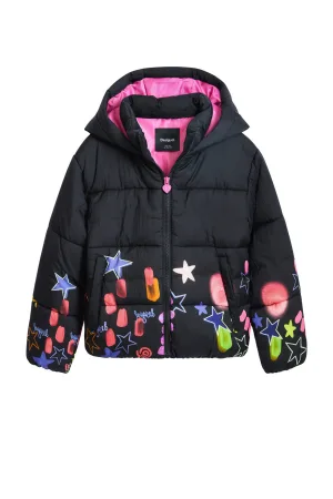 Desigual gewatteerde jas zwart