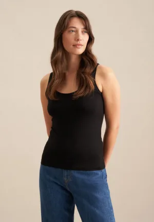 seidensticker Shirttop Zwarte roos Zonder mouwen, ronde hals