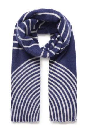 ICHI gestreepte sjaal IALANA blauw