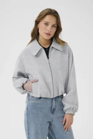 Kaffe wollen bomberjack grijs