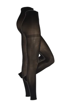 anytime voetloze panty 60 denier – set van 2 zwart