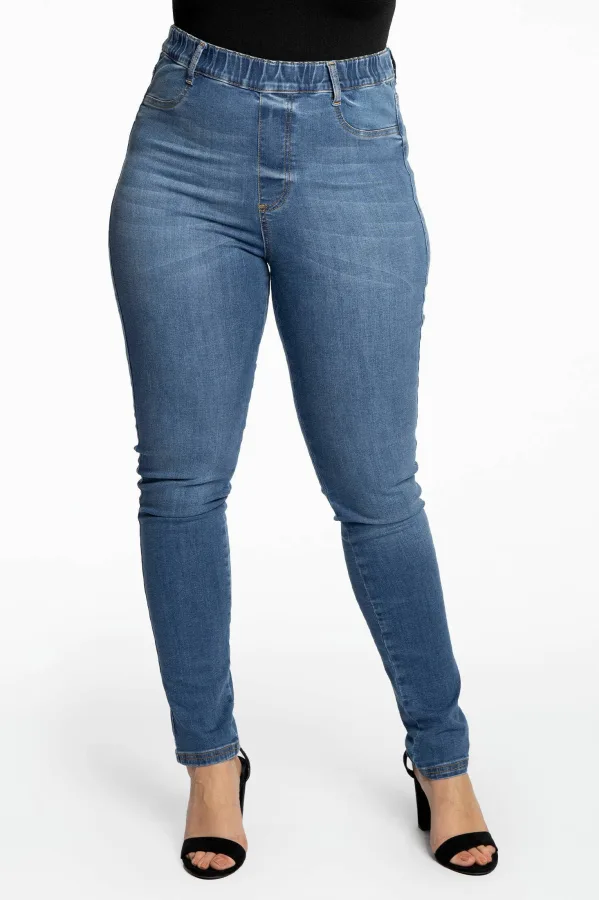 YOEK high waist skinny jeans light denim
