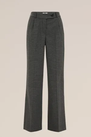 WE Fashion – Dames wide leg  pantalon met print – Regular fit – Zwart –