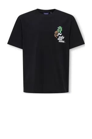 ONLY & SONS JUNIOR T-shirt zwart