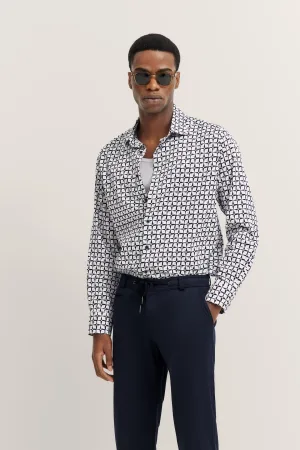 Bugatti Herren Shirt met hoogwaardige satijnen afwerking