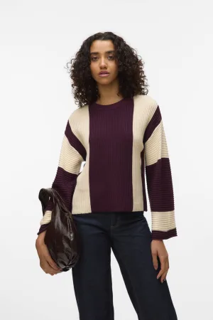 VERO MODA gebreide trui donkerrood