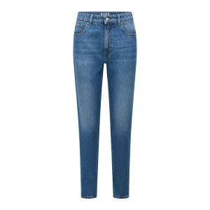 Boss Dames/Dames Modern 2.0 Leather Label Mom Jeans (Blauw)