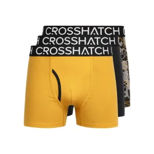 Crosshatch Heren Lynol Boxershorts (Pack of 3) (Geel)
