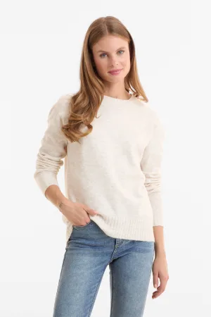 anytime gebreide trui beige melange