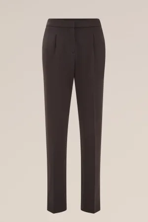 WE Fashion – Dames Pantalon – Donkerbruin –