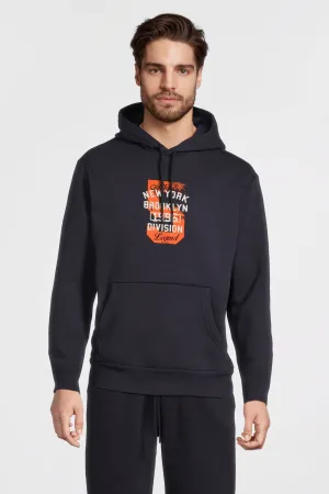 anytime hoodie met printopdruk donkerblauw