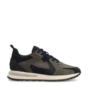 Manfield nubuck sneakers donkerblauw