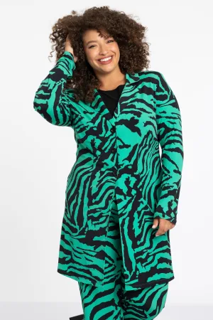 YOEK groene blazer met dierenprint