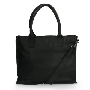 Manfield leren crossbody tas zwart