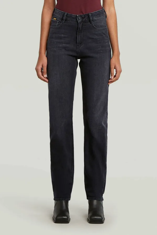 G-STAR high waist straight leg jeans black denim