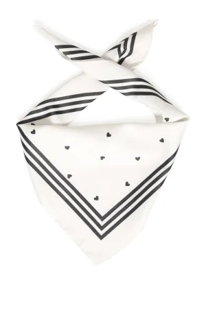 ICHI triangle scarf met hartjes IAELVA ecru