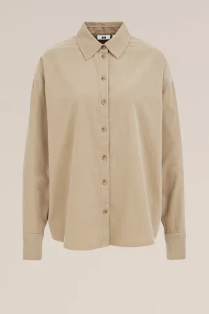 WE Fashion – Dames corduroy blouse – Oversized – Beige – Katoen –