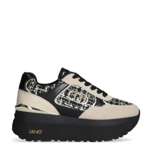 Liu Jo Maxi Wonder Plus 01 sneakers zwart/beige