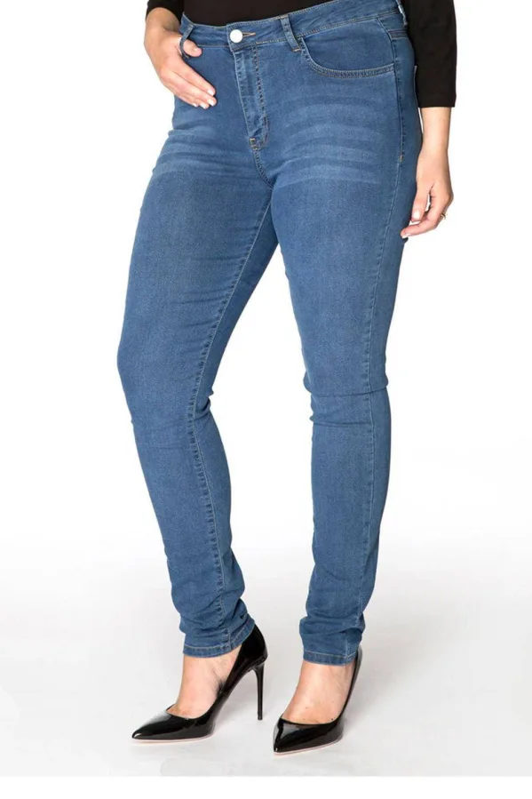 YOEK high waist shaping skinny jeans light denim