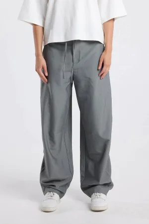 America Today barrel regular waist broek grijs