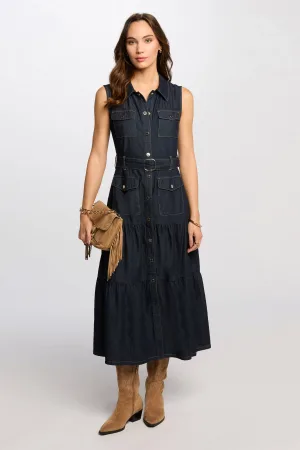 Morgan blousejurk dark blue denim