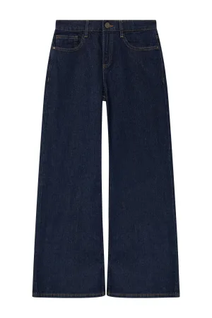 s.Oliver high waist wide leg jeans dark blue denim