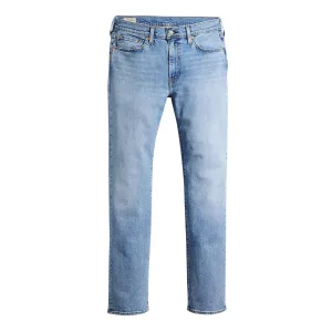 Levis Heren 514 Left Alone Leather Patch Straight Leg Jeans (Blauw)
