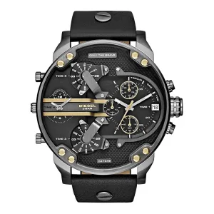 Diesel DZ7348 Mr. Daddy 2.0 zwarte wijzerplaat zwart leer herenhorloge