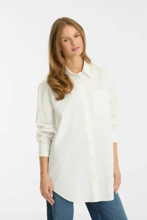 anytime oversized poplin blouse wit