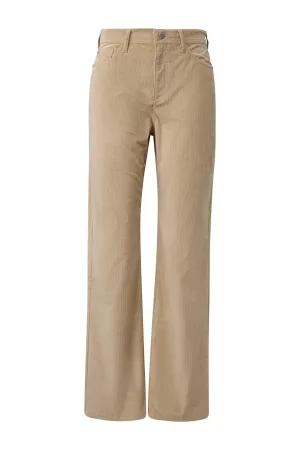 s.Oliver corduroy straight regular waist casual broek beige