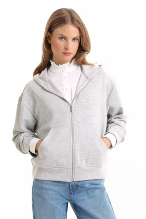 anytime ponte sweatvest grijs melange