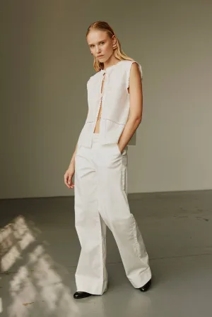 Sofie Schnoor wide leg regular waist broek wit