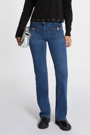 Morgan flared jeans dark blue denim