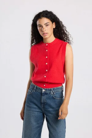 America Today gilet rood gebreid