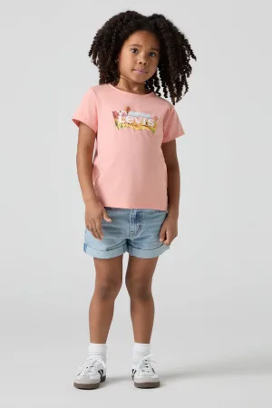 Levi’s Kids mom denim short light blue denim