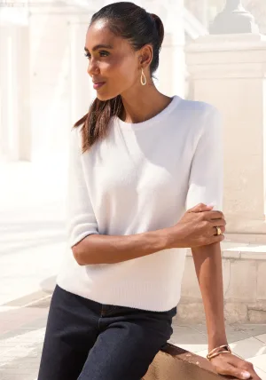 Lascana Trui met korte mouwen zachte gebreide trui, figuurvolgende snit