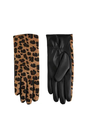 WE Fashion handschoenen met panterprint bruin