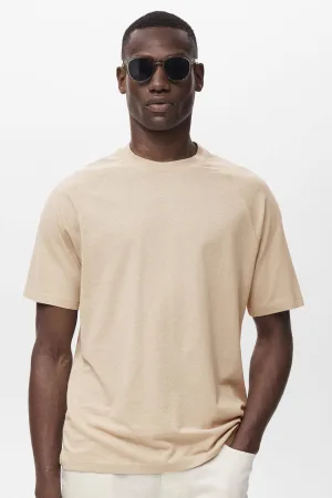 Mango Man linnen T-shirt beige