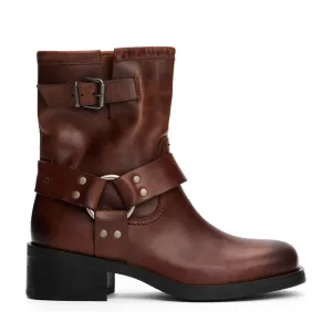 Tommy Jeans leren bikerboots bruin