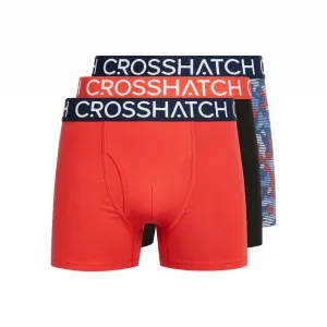 Crosshatch Heren Payso Boxershorts (Pack of 3) (Rood)