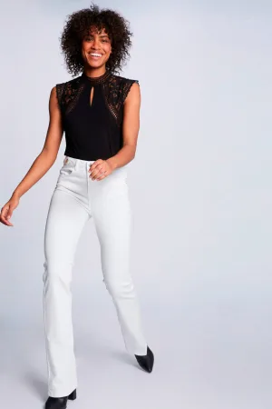 Morgan T-shirt met kant zwart