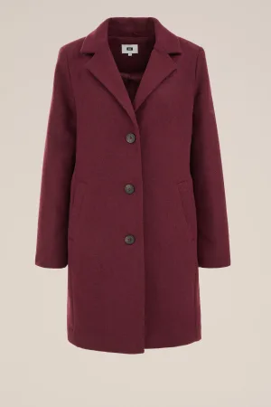 WE Fashion – Dames jas van wolmix – Bordeauxrood –