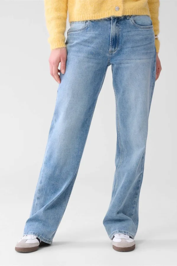 Shoeby regular waist straight fit jeans light blue denim