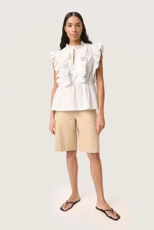 Blouse met korte mouwen Regular fit Broken White