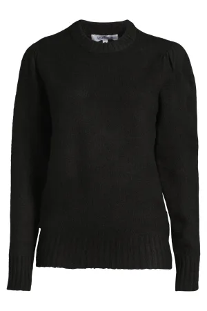 anytime gebreide trui met pofmouwen zwart